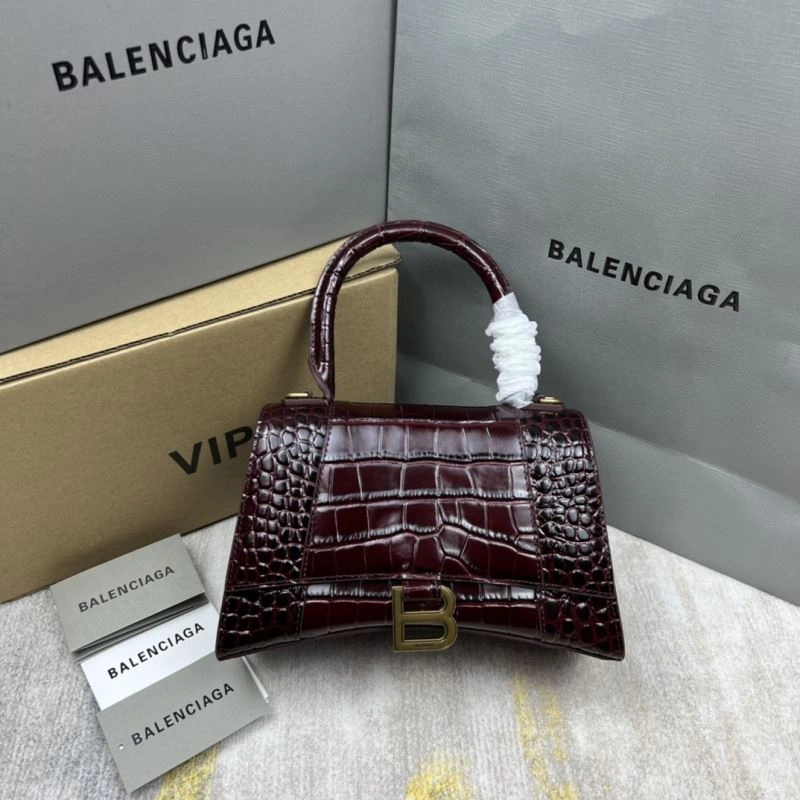 FlexibleFit Balenciaga Hourglass Bag - Wine Red Crocodile Pattern 78682
