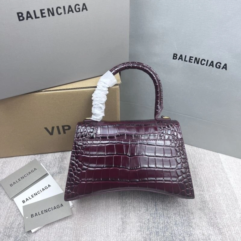FlexibleFit Balenciaga Hourglass Bag - Wine Red Crocodile Pattern 78682