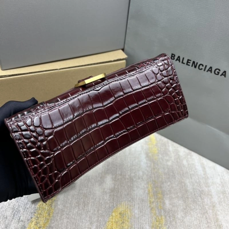 FlexibleFit Balenciaga Hourglass Bag - Wine Red Crocodile Pattern 78682