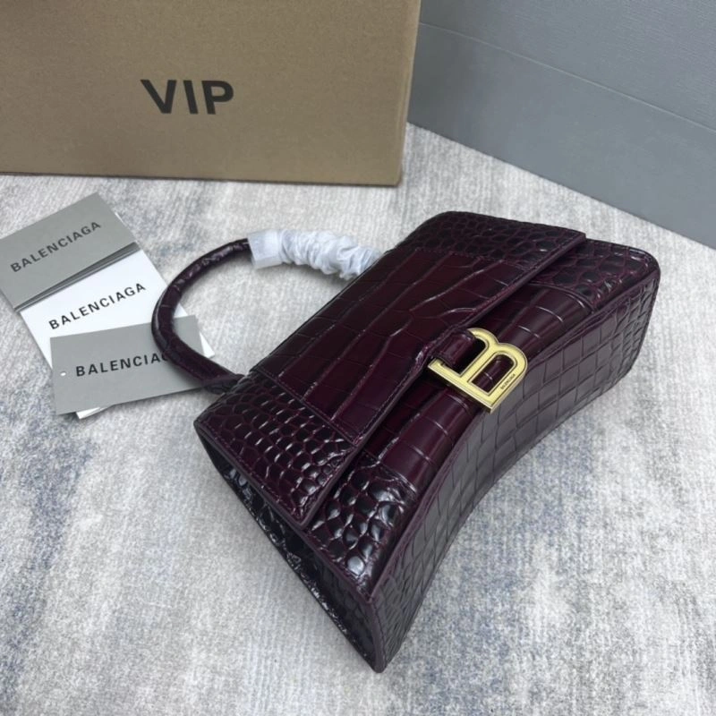 FlexibleFit Balenciaga Hourglass Bag - Wine Red Crocodile Pattern 78682