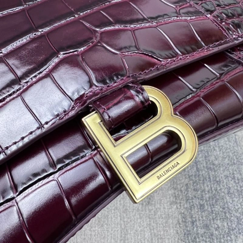 FlexibleFit Balenciaga Hourglass Bag - Wine Red Crocodile Pattern 78682