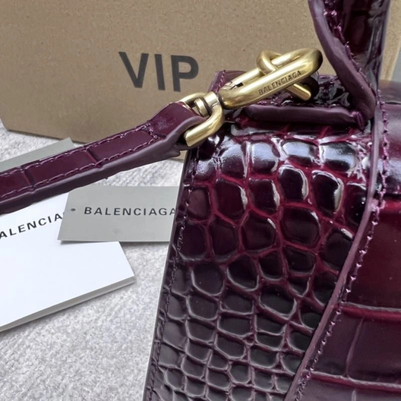 FlexibleFit Balenciaga Hourglass Bag - Wine Red Crocodile Pattern 78682