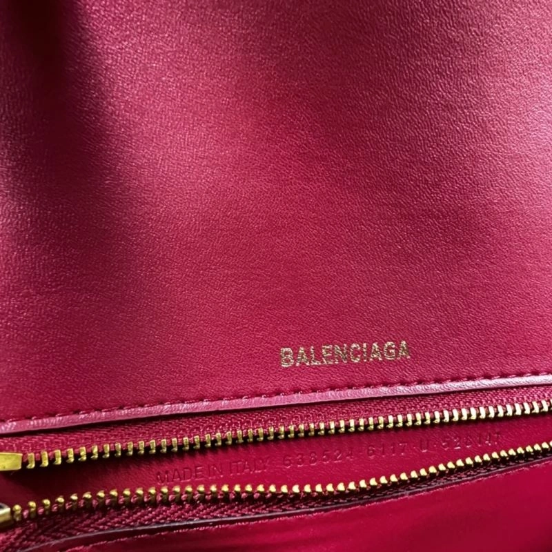 Breathable Balenciaga Hourglass Bag in Cherry Red Crocodile Pattern 78699