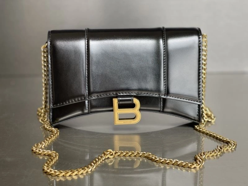 Balenciaga Hourglass Chain Bag - Black with Gold Buckle QuickDry 78693