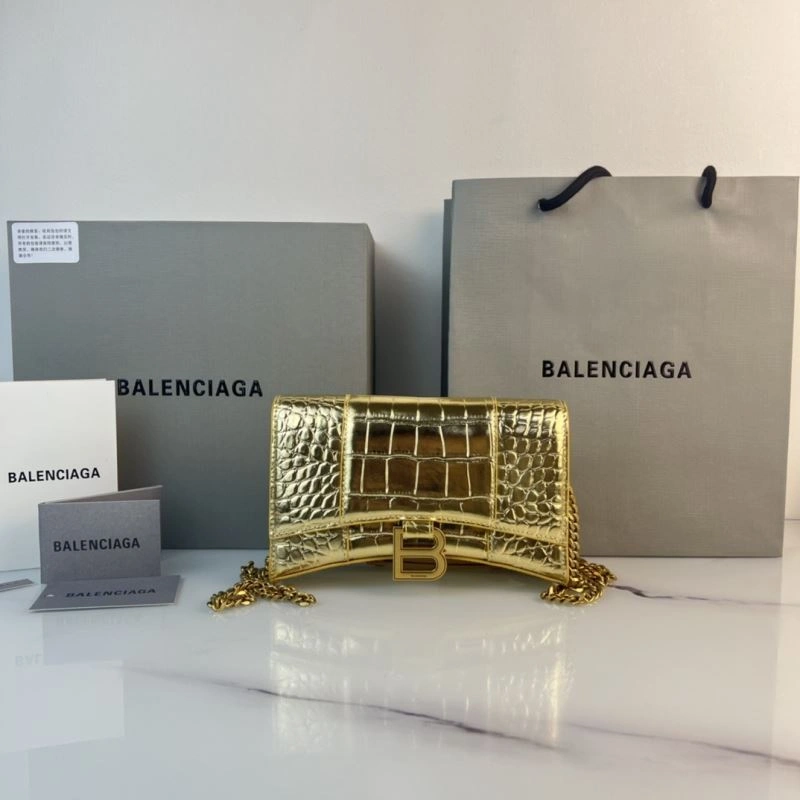 MultiPurpose Balenciaga Hourglass Chain Crossbody Bag - Petite Elegance in Cowhide 78658