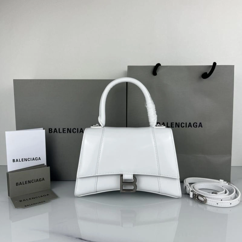 Durable Balenciaga Hourglass Cowhide Bag with Silver Buckle - 23x10x24cm 78742