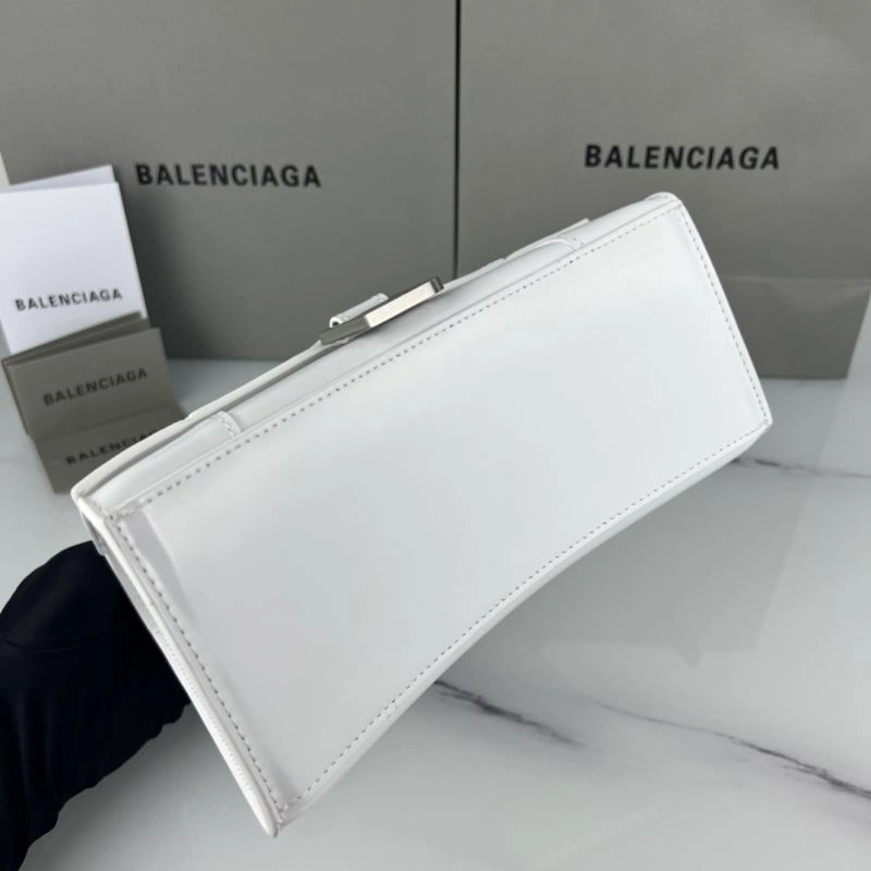 Durable Balenciaga Hourglass Cowhide Bag with Silver Buckle - 23x10x24cm 78742