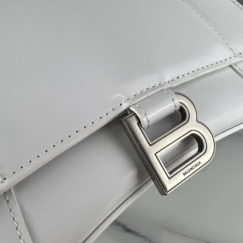 Durable Balenciaga Hourglass Cowhide Bag with Silver Buckle - 23x10x24cm 78742