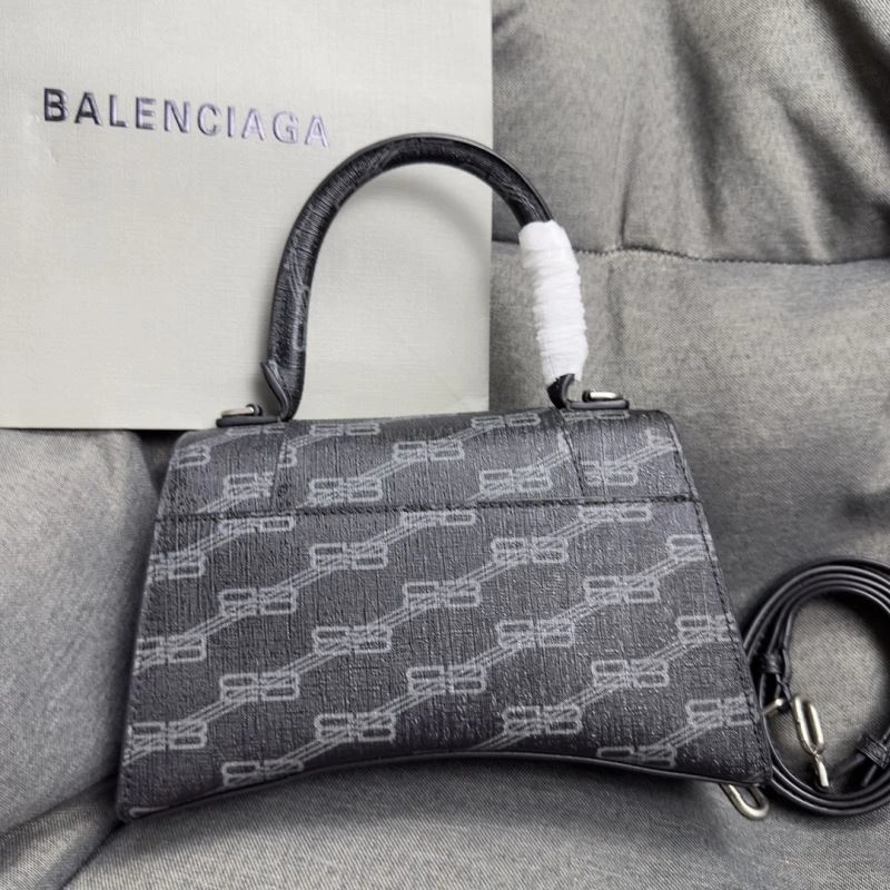 SmoothTexture Balenciaga Hourglass Crescent Moon Black Silver Buckle Bag 69995