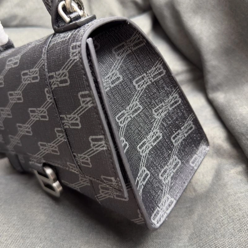 SmoothTexture Balenciaga Hourglass Crescent Moon Black Silver Buckle Bag 69995