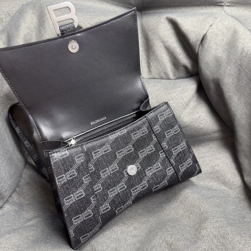 SmoothTexture Balenciaga Hourglass Crescent Moon Black Silver Buckle Bag 69995