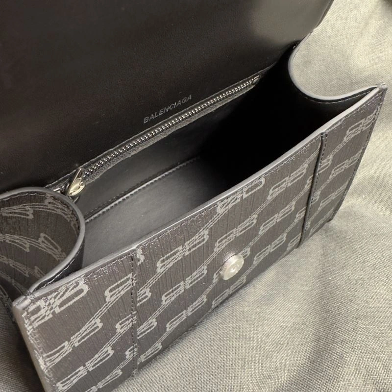 SmoothTexture Balenciaga Hourglass Crescent Moon Black Silver Buckle Bag 69995