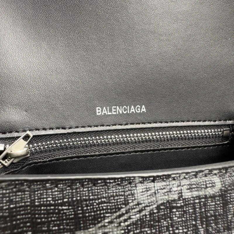 SmoothTexture Balenciaga Hourglass Crescent Moon Black Silver Buckle Bag 69995