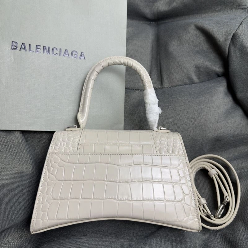 Fashionable Balenciaga Hourglass Croc-Pattern Bag with Silver Buckle 70027