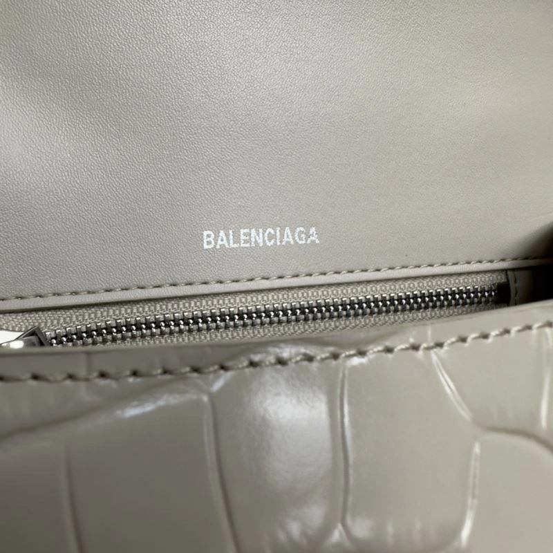 Fashionable Balenciaga Hourglass Croc-Pattern Bag with Silver Buckle 70027