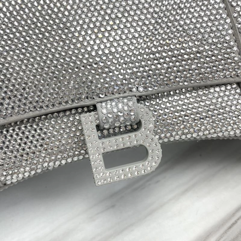Lightweight Balenciaga Hourglass Crocodile Embossed Bag - Style 78749