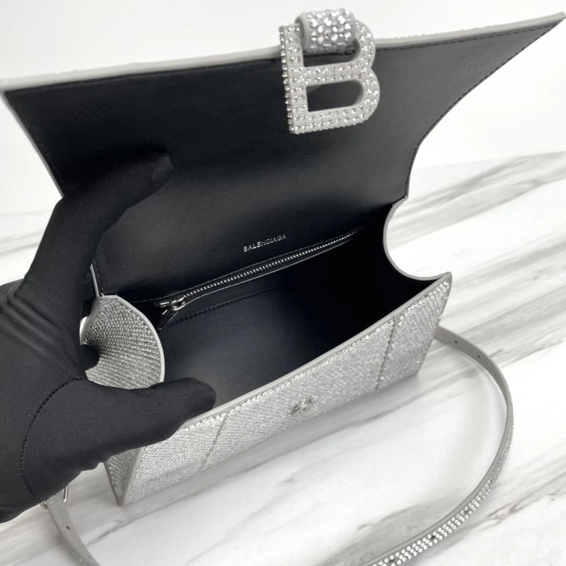 Lightweight Balenciaga Hourglass Crocodile Embossed Bag - Style 78749