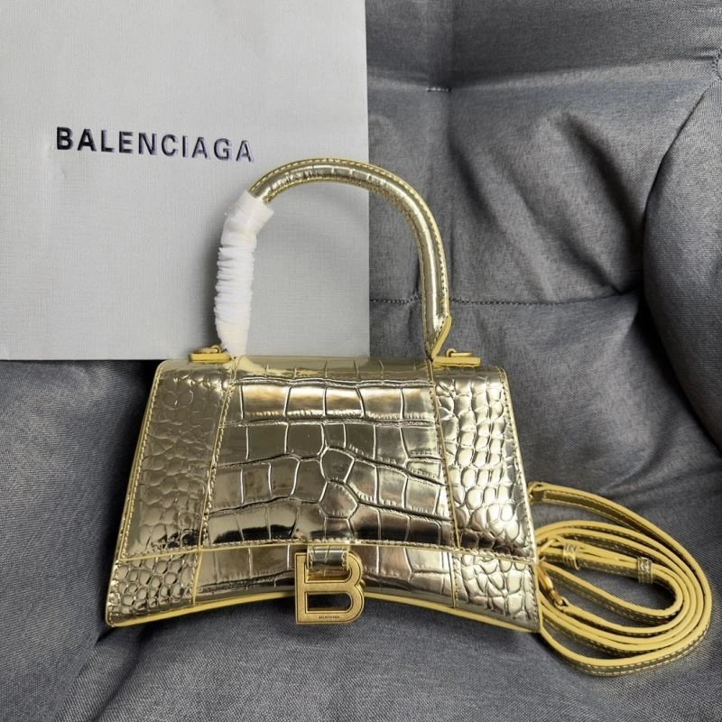 Balenciaga Hourglass Crocodile Moon Bag with Gold Buckle Tailored 70049