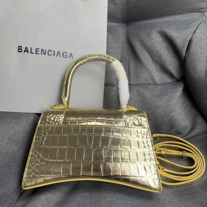 Balenciaga Hourglass Crocodile Moon Bag with Gold Buckle Tailored 70049
