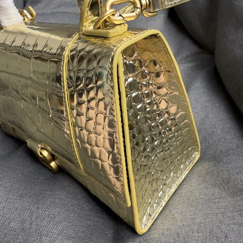 Balenciaga Hourglass Crocodile Moon Bag with Gold Buckle Tailored 70049