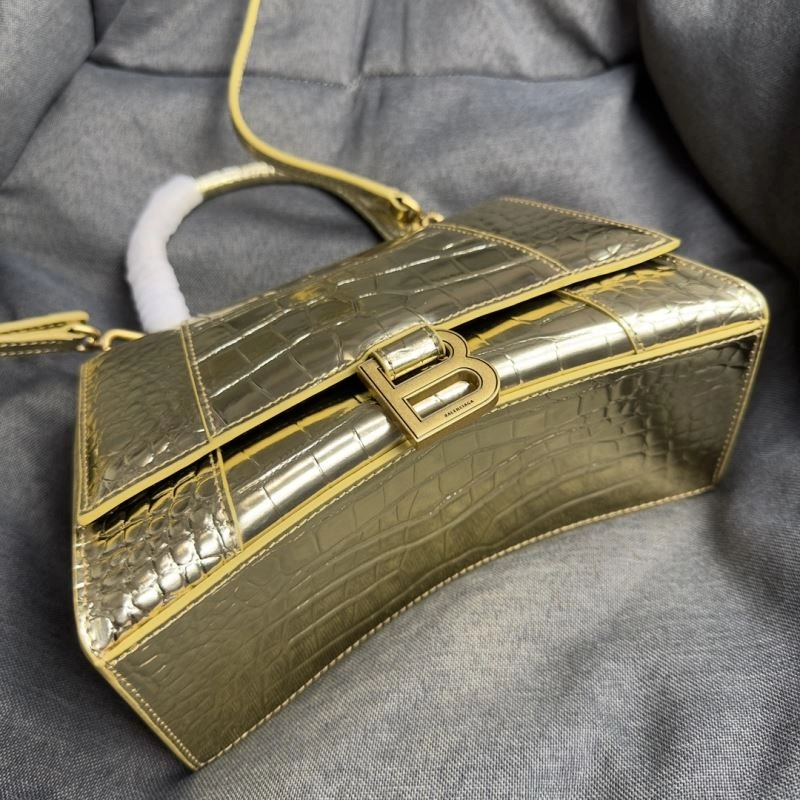 Balenciaga Hourglass Crocodile Moon Bag with Gold Buckle Tailored 70049