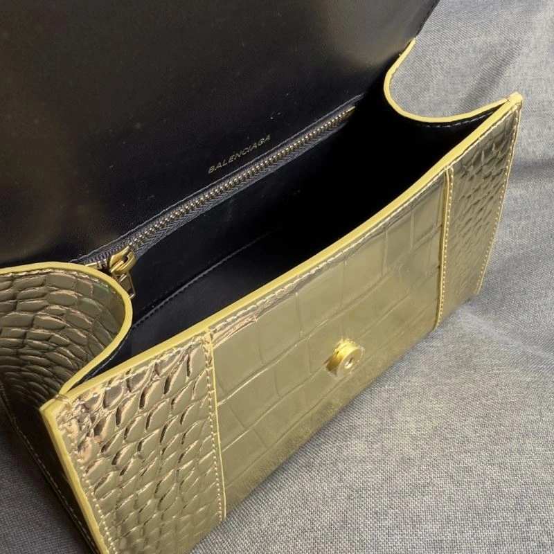 Balenciaga Hourglass Crocodile Moon Bag with Gold Buckle Tailored 70049