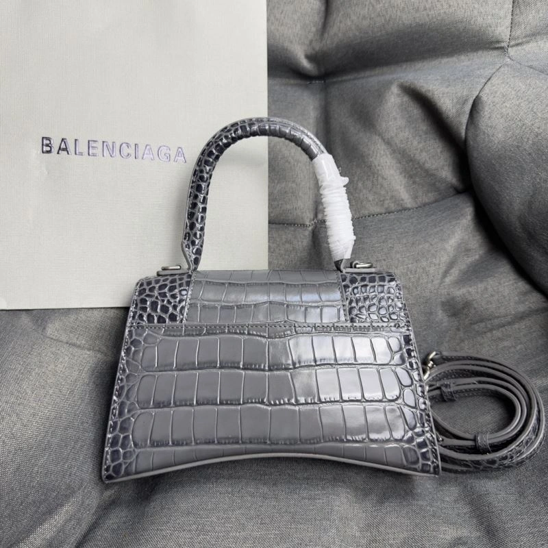 Balenciaga Hourglass Crocodile Pattern Bag - Carbon Gray S Size Thermal 70013