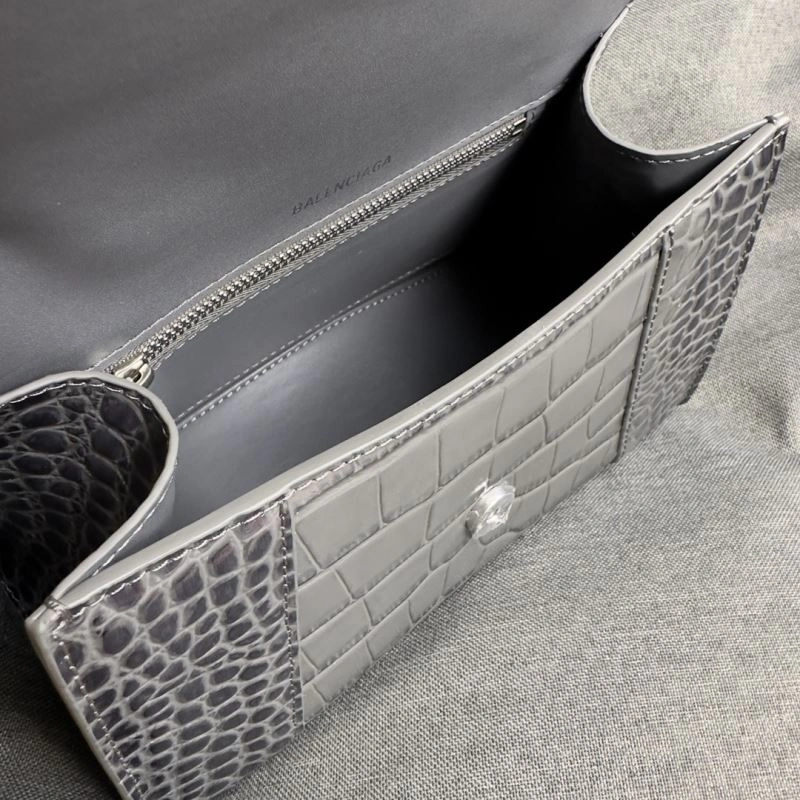 Balenciaga Hourglass Crocodile Pattern Bag - Carbon Gray S Size Thermal 70013