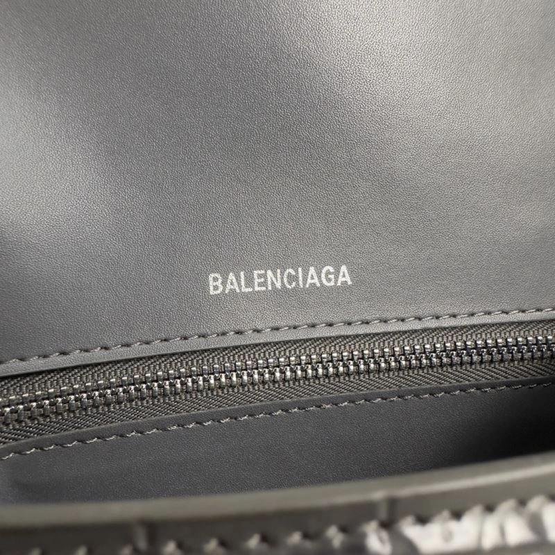 Balenciaga Hourglass Crocodile Pattern Bag - Carbon Gray S Size Thermal 70013