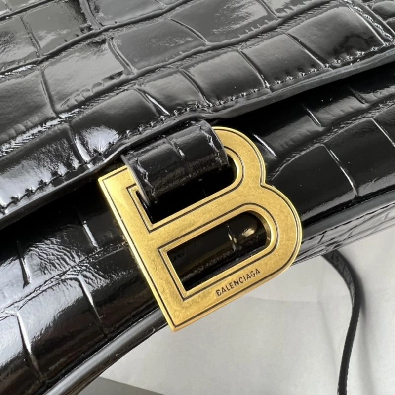 Balenciaga Hourglass Crocodile Pattern Bag with Gold Buckle Soft 78713