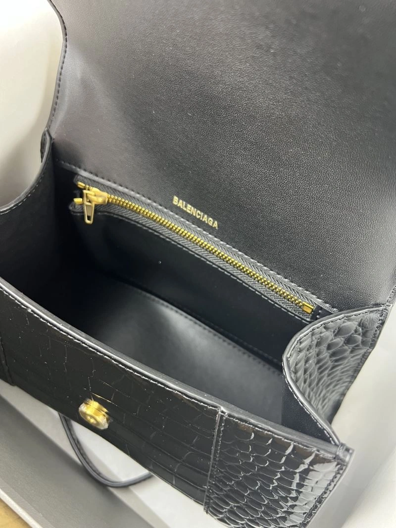 Balenciaga Hourglass Crocodile Pattern Bag with Gold Buckle Soft 78713