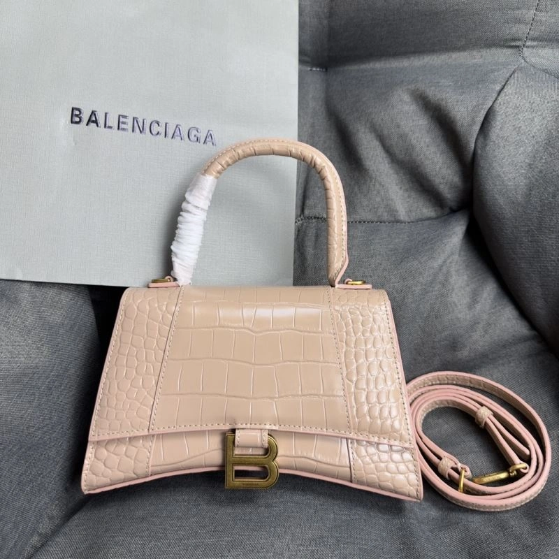 Balenciaga Hourglass Crocodile Pattern Bag with Gold Buckle Lightweight 69964