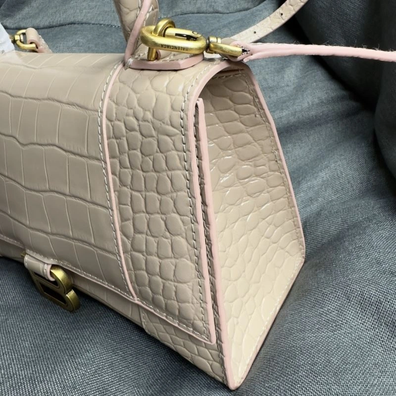 Balenciaga Hourglass Crocodile Pattern Bag with Gold Buckle Lightweight 69964