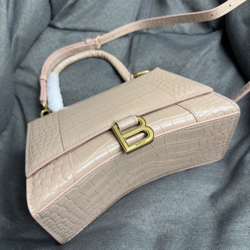 Balenciaga Hourglass Crocodile Pattern Bag with Gold Buckle Lightweight 69964