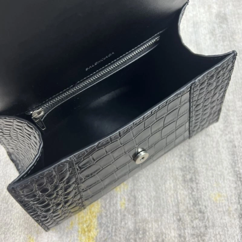 Balenciaga Hourglass Crocodile Pattern Bag with Silver Buckle TopPick 78715