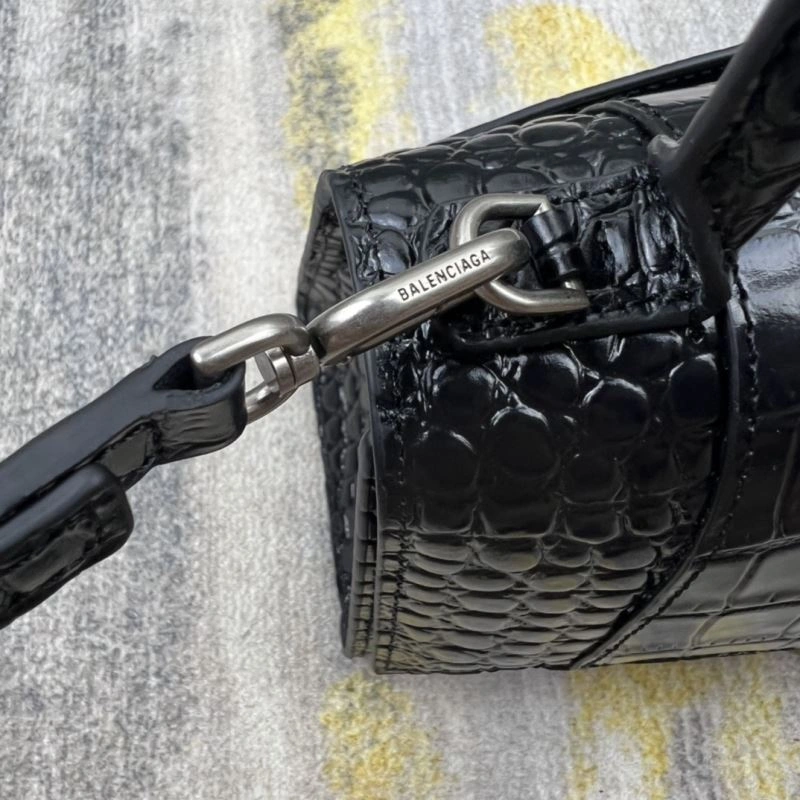 Balenciaga Hourglass Crocodile Pattern Bag with Silver Buckle TopPick 78715
