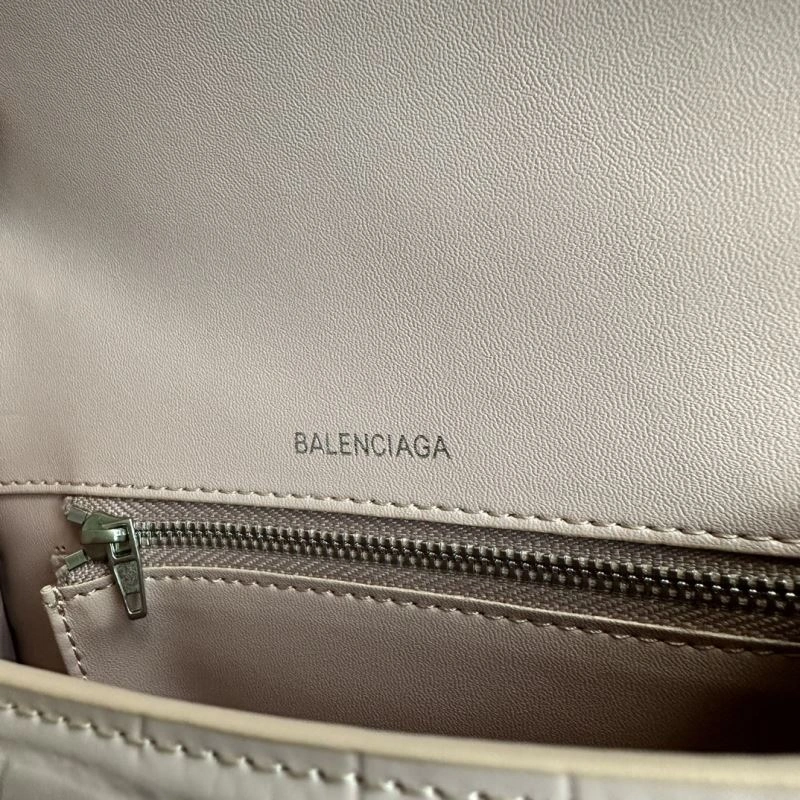 Fashionable Balenciaga Hourglass Crocodile Pattern Bag with Silver Buckle 70045