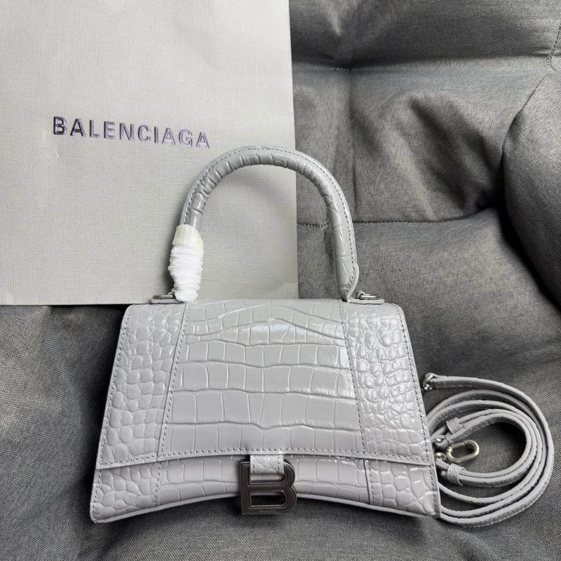 Balenciaga Hourglass Crocodile Pattern Bag with Silver Buckle Functional 70026