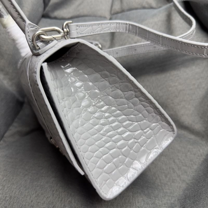 Balenciaga Hourglass Crocodile Pattern Bag with Silver Buckle Functional 70026
