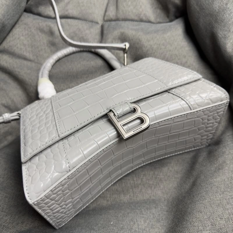 Balenciaga Hourglass Crocodile Pattern Bag with Silver Buckle Functional 70026