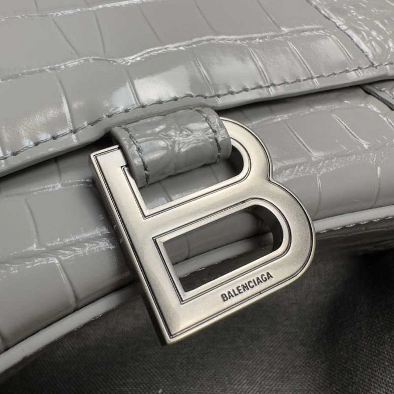 Balenciaga Hourglass Crocodile Pattern Bag with Silver Buckle Functional 70026