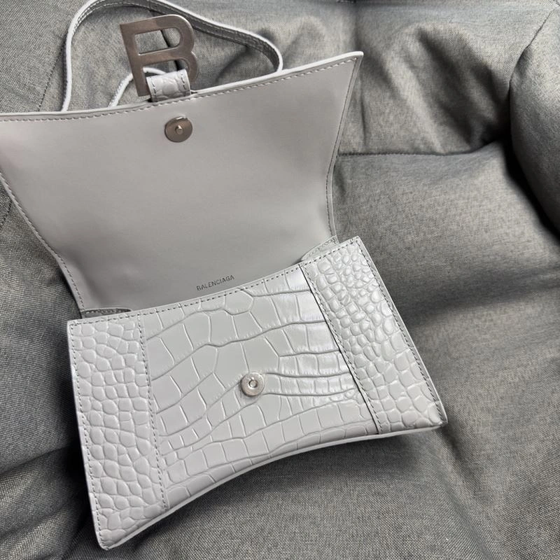 Balenciaga Hourglass Crocodile Pattern Bag with Silver Buckle Functional 70026