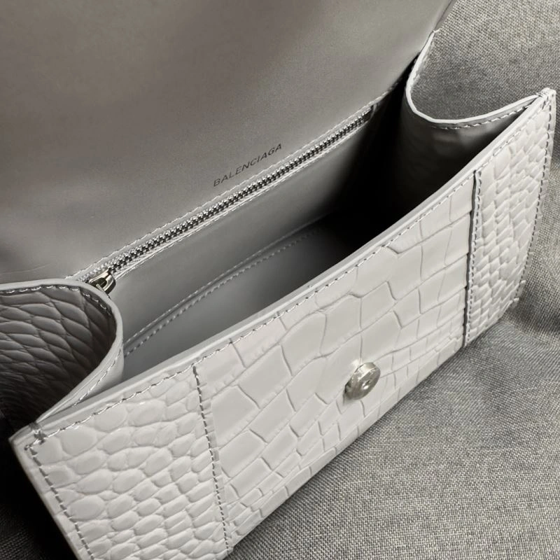 Balenciaga Hourglass Crocodile Pattern Bag with Silver Buckle Functional 70026