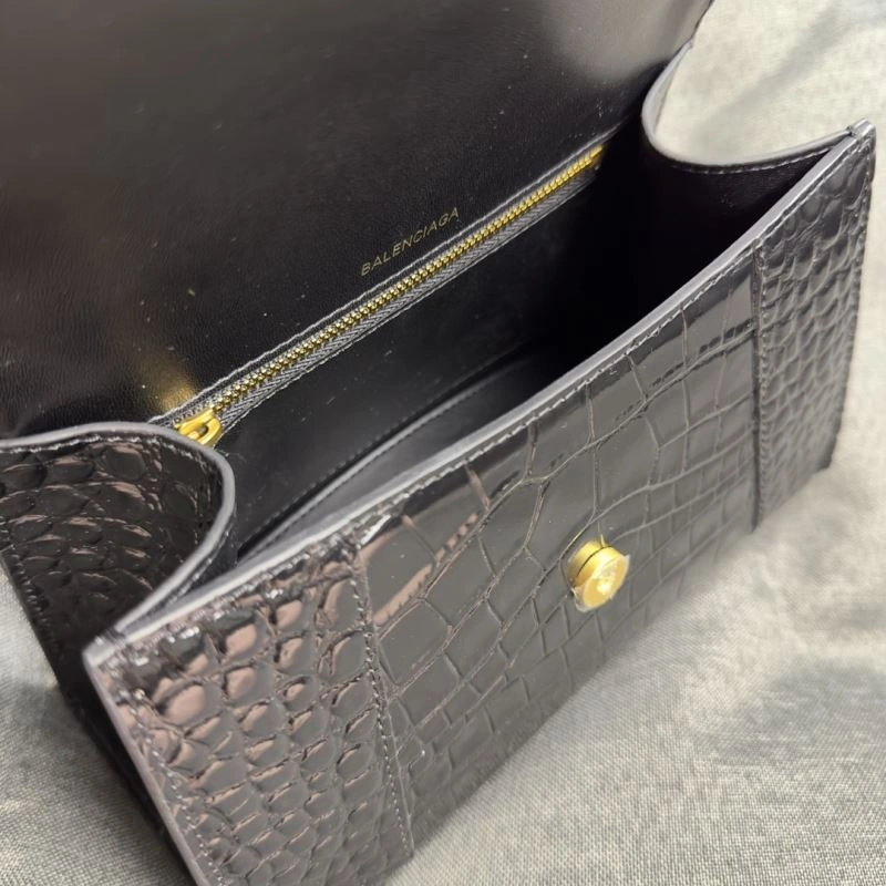 Balenciaga Hourglass Crocodile Pattern Black Gold Bag Efficient 70019