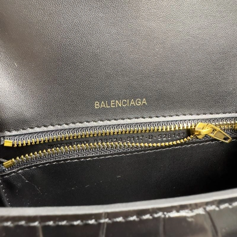 Balenciaga Hourglass Crocodile Pattern Black Gold Bag Efficient 70019