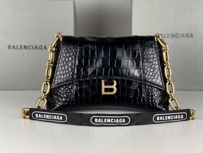 Balenciaga Hourglass Crocodile Pattern Chain Shoulder Bag MoistureWicking 72580