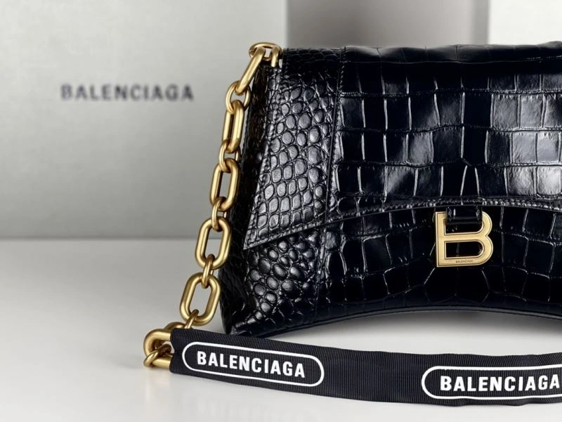 Balenciaga Hourglass Crocodile Pattern Chain Shoulder Bag MoistureWicking 72580