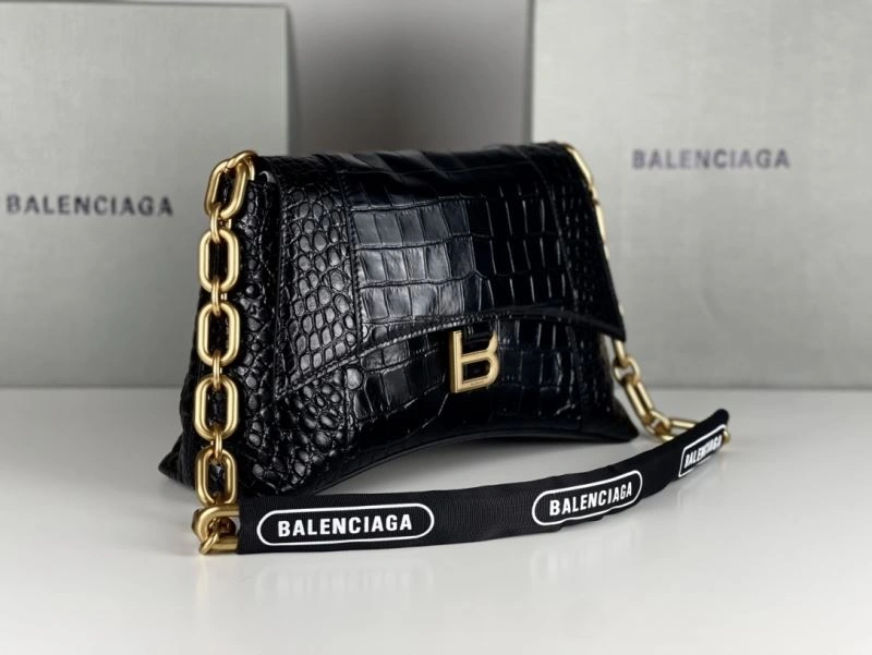 Balenciaga Hourglass Crocodile Pattern Chain Shoulder Bag MoistureWicking 72580