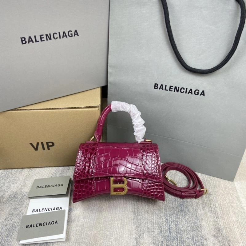 UrbanStyle Balenciaga Hourglass Crocodile-Pattern Cherry Red Bag 78686