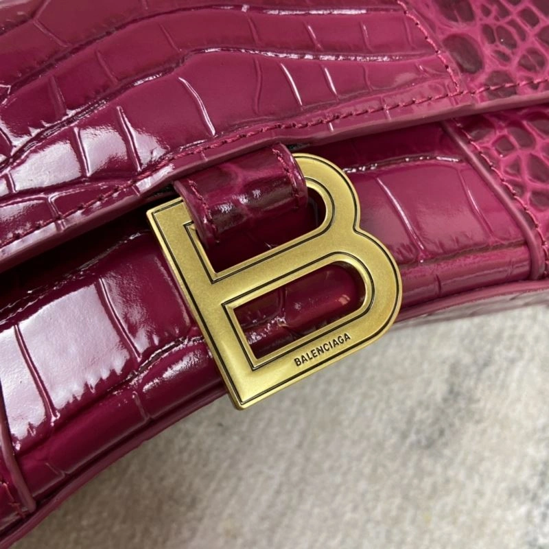 UrbanStyle Balenciaga Hourglass Crocodile-Pattern Cherry Red Bag 78686